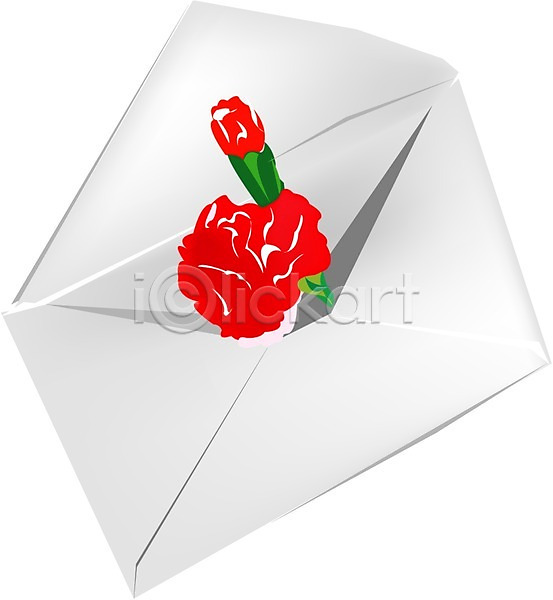 감사 사람없음 EPS 일러스트 꽃 빨간색 식물 어버이날 여름꽃 오브젝트 자연 카네이션 클립아트 편지 편지봉투