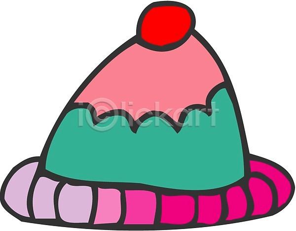 사람없음 EPS 아이콘 겨울 모자(잡화) 방한용품 오브젝트 잡화 클립아트 털모자