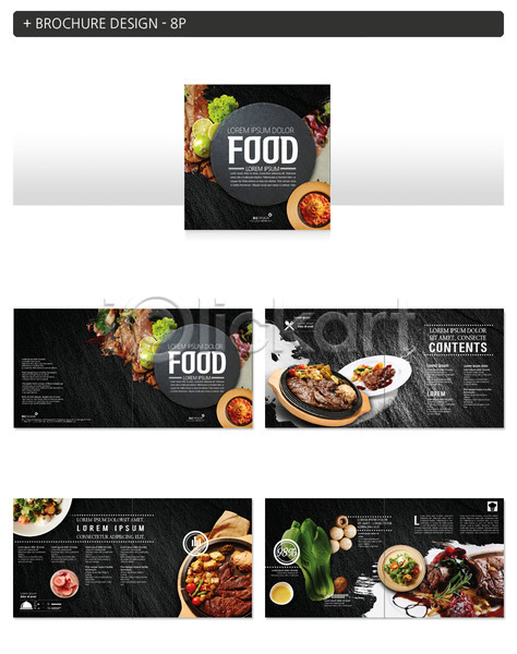 사람없음 INDD ZIP 인디자인 템플릿 샐러드 서양음식 스테이크 음식 팜플렛