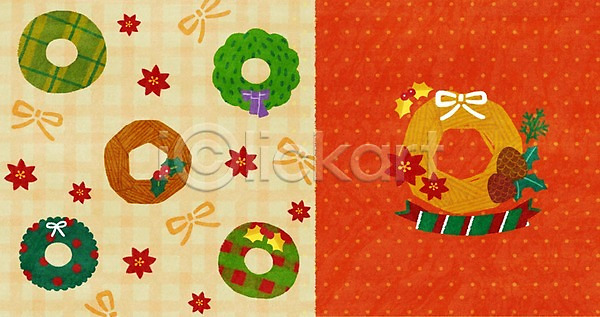 사람없음 PSD 일러스트 겨울 겨울배경 리본 아기자기 체크무늬 크리스마스 크리스마스리스 패턴 패턴백그라운드