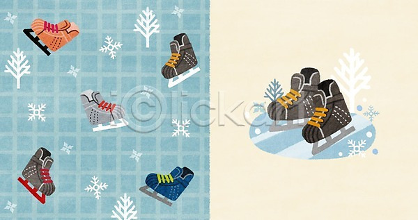 사람없음 PSD 일러스트 겨울 겨울배경 나무 눈송이 스케이트 아기자기 체크무늬 패턴 패턴백그라운드