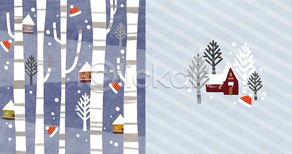 사람없음 PSD 일러스트 겨울 겨울배경 눈 아기자기 자작나무 주택 줄무늬 털모자 패턴 패턴백그라운드