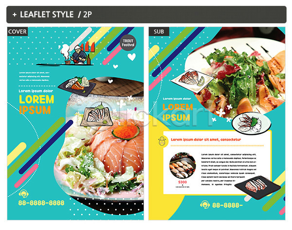 남자 한명 INDD ZIP 인디자인 전단템플릿 템플릿 리플렛 연어샐러드 요리사 일본음식 전단 초밥 포스터