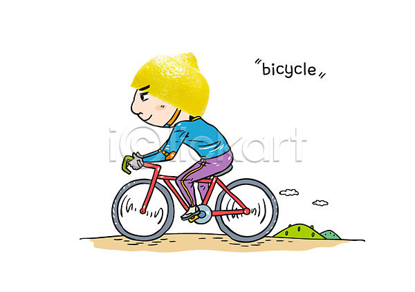 남자 한명 AI(파일형식) 옆모습 편집이미지 포토일러 레몬 사이클링 앉기 음식 의인화 자전거 헬멧