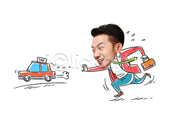 20대 남자 성인 한국인 한명 AI(파일형식) 편집이미지 포토일러 달리기 비즈니스라이프 비즈니스맨 서류가방 택시