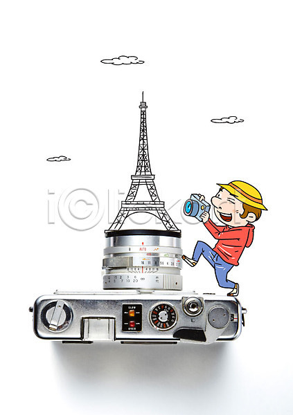 남자 한명 AI(파일형식) 편집이미지 포토일러 구름(자연) 사진촬영 안식처 에펠탑 여행 카메라