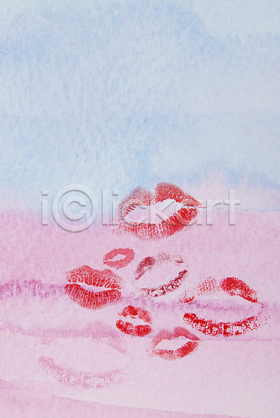 사람없음 JPG 포토 립스틱 백그라운드 분홍색 입술 입술모양 키스 키스마크 파스텔 하늘색