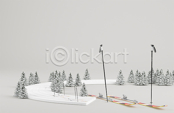 사람없음 3D PSD 디지털합성 편집이미지 겨울 겨울스포츠 그래픽 스키 스포츠 크로스컨트리