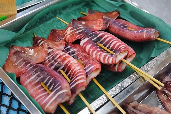 사람없음 JPG 포토 꼬치 야외 어시장 오징어 음식 이바라키 일본 전시 주간 해산물