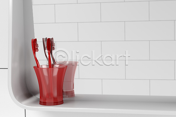 사람없음 3D JPG 포토 해외이미지 가구 가정 거울 닫기 도자기 목욕 벽 변기통 붓 빨간색 엘리먼트 욕실 유리 장비 치아 칫솔 카피스페이스 캐비닛 컵 타일 해외202004 화장실