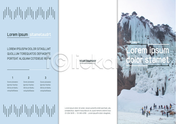 여러명 AI(파일형식) 템플릿 3단접지 겨울 계곡 레저 리플렛 북디자인 북커버 산 암벽등반 얼음 익스트림스포츠 출판디자인 팜플렛 표지 표지디자인