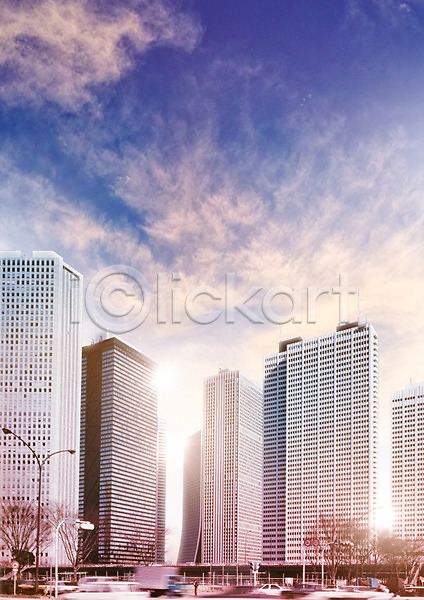 사람없음 PSD 편집이미지 가로등 구름(자연) 노을 도시 비즈니스 빌딩 편집 하늘