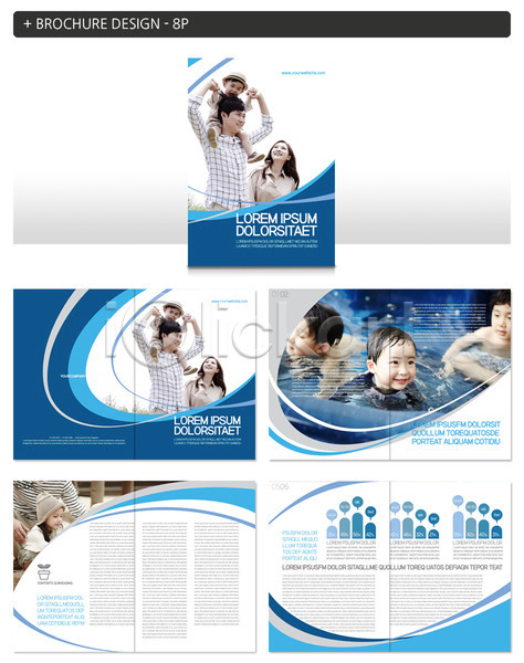30대 남자 성인 어린이 여러명 여자 한국인 INDD ZIP 인디자인 템플릿 가족 그래프 목말 수영 팜플렛