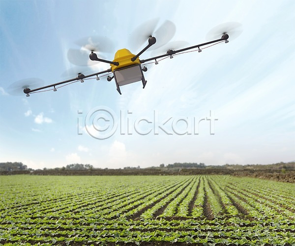 사람없음 3D PSD 디지털합성 편집이미지 그래픽 농사 농약치기 농업 드론 디지털아트 밭 비행 야외 주간 풍경(경치) 하늘
