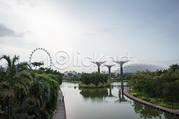사람없음 JPG 포토 가든스바이더베이 강 공원 나무 싱가폴 야외 여행 주간 풍경(경치)