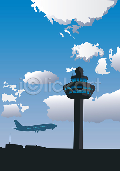 출발 사람없음 JPG 일러스트 포토 해외이미지 공항 교통시설 구름(자연) 대패 비즈니스 비행기 스카이라인 여행 이륙 제어 제트기 착륙 탑 통신 파란색 하늘 항공 해외202004 활주로 휴가