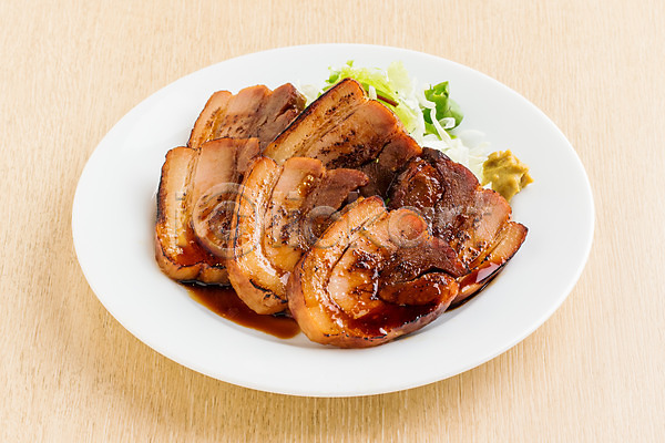 사람없음 JPG 근접촬영 포토 돼지고기 실내 음식 일본음식 접시 차슈