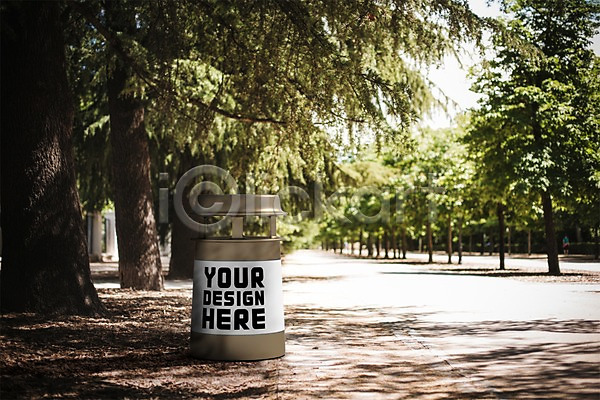 사람없음 3D PSD 디지털합성 편집이미지 공원 광고판 그래픽 나무 디지털아트 목업 쓰레기통 옥외간판 옥외광고 키오스크 편집 합성
