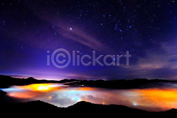 사람없음 JPG 실루엣 포토 밤하늘 별 북한산 산 야간 야경 야외 운해 자연 풍경(경치) 한국