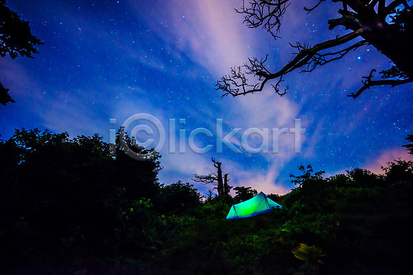 사람없음 JPG 실루엣 포토 강원도 구름(자연) 나무 별 새벽 야간 야외 일출 자연 태백산 텐트 풍경(경치) 하늘