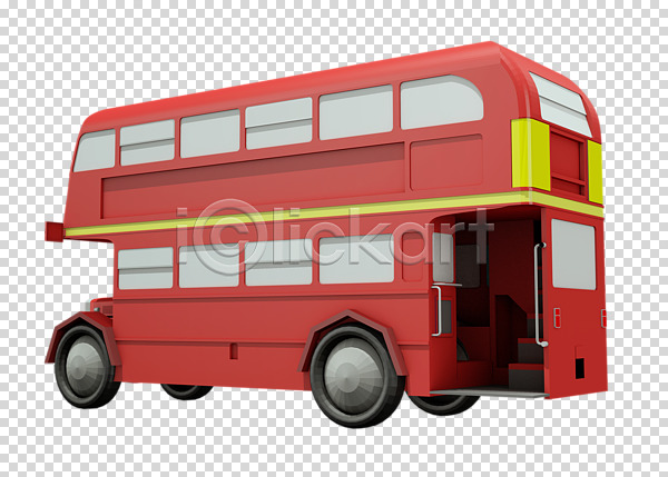 사람없음 3D PNG 편집이미지 3D소스 교통수단 목업 버스 이층버스 편집 편집소스