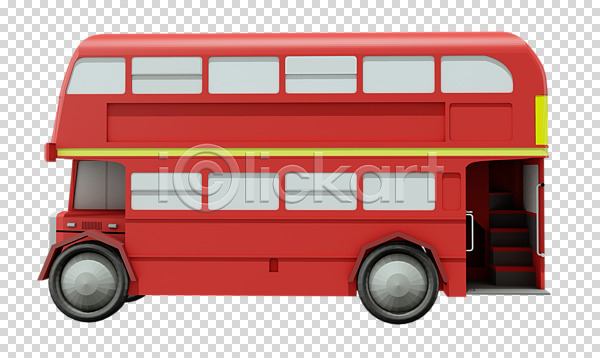 사람없음 3D PNG 편집이미지 3D소스 교통수단 목업 버스 이층버스 편집 편집소스