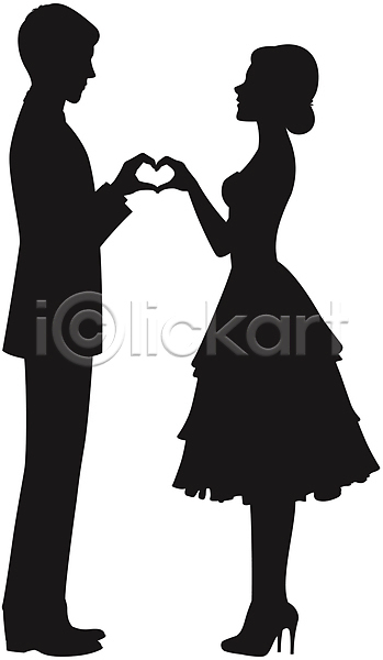 사랑 사람없음 JPG 실루엣 일러스트 포토 해외이미지 결혼식 관계 관리 커플 하트 해외202004 흰배경