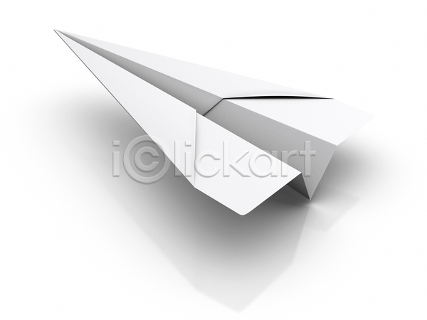 사람없음 3D JPG 포토 해외이미지 반사 종이비행기 한개 해외202004 흰배경