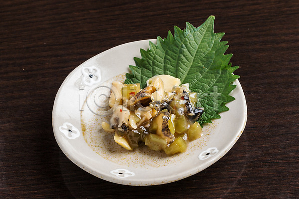 사람없음 JPG 포토 깻잎 음식 일본음식 전복(해산물) 접시