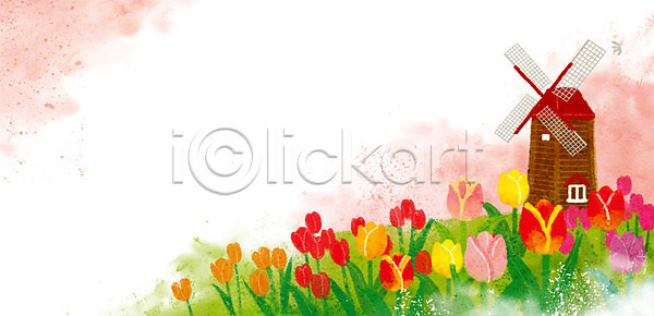 사람없음 PSD 일러스트 계절백그라운드 꽃 꽃백그라운드 꽃축제 백그라운드 봄 봄배경 튤립 튤립축제 풍차