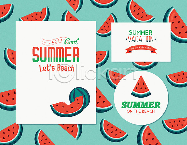 사람없음 AI(파일형식) 일러스트 카드템플릿 과채 배너 수박 여름(계절) 여름음식 엽서 제철과일 제철음식 패턴