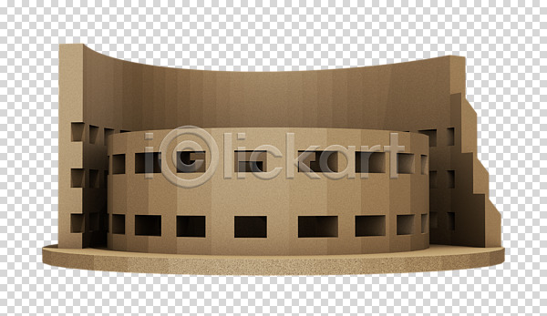사람없음 3D PNG 디지털합성 입체 편집이미지 3D소스 건축물 랜드마크 로마 로우폴리 목업 유적지 콜로세움 편집 편집소스