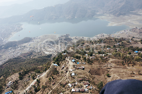 사람없음 JPG 포토 항공촬영 강 네팔 산 안나푸르나 야외 자연 주간 풍경(경치) 해외풍경