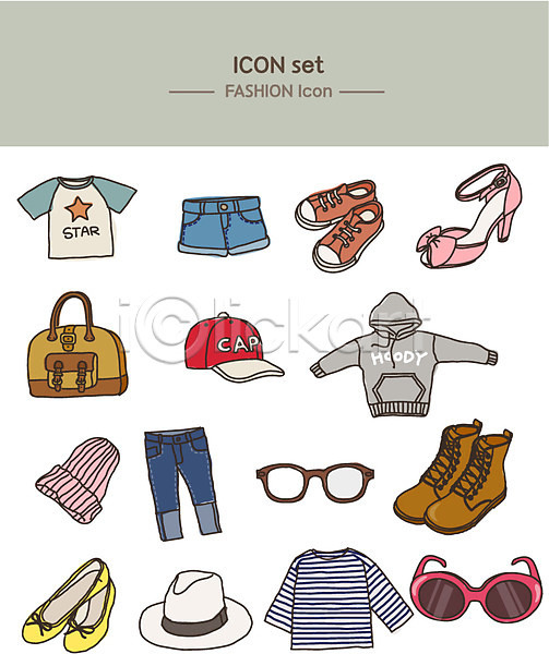 사람없음 AI(파일형식) 라인아이콘 아이콘 가방 구두 모자(잡화) 반바지 선글라스 신발 안경 옷 운동화 털모자 티셔츠 패션 후드티셔츠