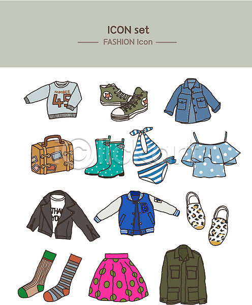 사람없음 AI(파일형식) 라인아이콘 아이콘 가방 구두 수영복 신발 야상 양말 옷 운동화 재킷 치마 티셔츠 패션
