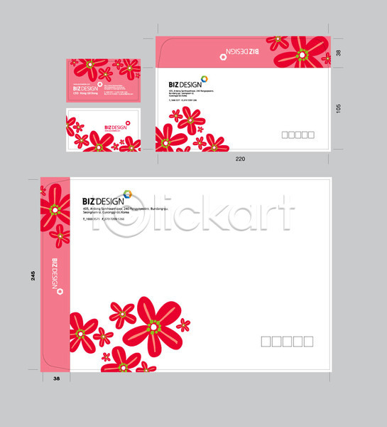 사람없음 AI(파일형식) 명함템플릿 봉투템플릿 템플릿 꽃 꽃무늬 명함 봉투디자인 분홍색 비즈디자인 서류봉투 세트 우편봉투 패키지 편지봉투