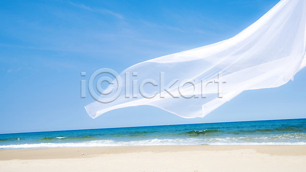 휴식 사람없음 JPG 포토 모래 모래사장 바다 야외 여름(계절) 여름풍경 주간 천(직물) 풍경(경치) 휴가 흩날리기