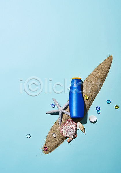 사람없음 JPG 포토 모래 바캉스 불가사리 선크림 스튜디오촬영 실내 여름(계절) 여름휴가 조개 조개껍데기
