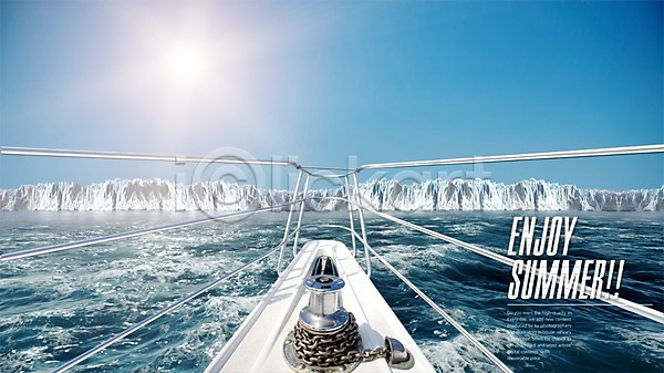 사람없음 3D PSD 디지털합성 편집이미지 그래픽 바다 배(교통) 빙벽 빙하 야외 여름(계절) 주간 햇빛