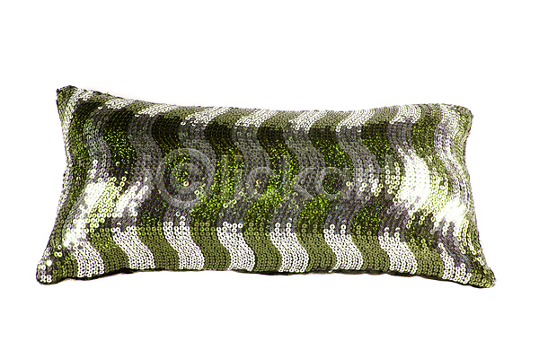 사람없음 JPG 포토 해외이미지 디자인 베개 웨이브 은색 초록색 패턴 해외202004 흰색