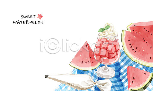 시원함 사람없음 PSD 일러스트 과일빙수 과채 바캉스 백그라운드 생크림 수박 수채화(물감) 여름(계절) 여름라이프 여름음식 여름휴가 제철과일 제철음식