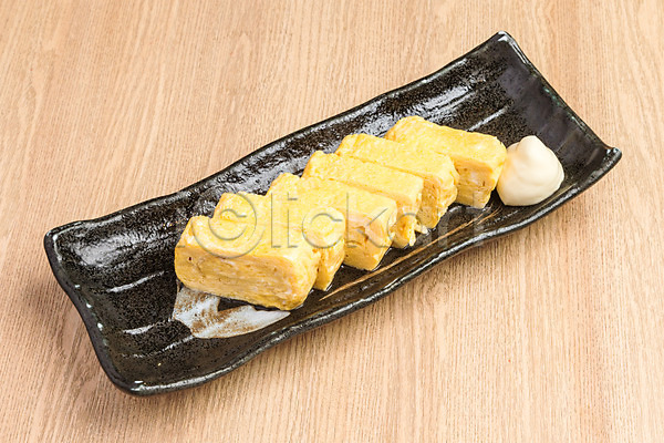 사람없음 JPG 포토 계란말이 마요네즈 음식 일본음식 접시