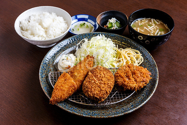 사람없음 JPG 포토 돈가스 밥 스파게티 실내 양배추 음식 일본음식 장국 접시