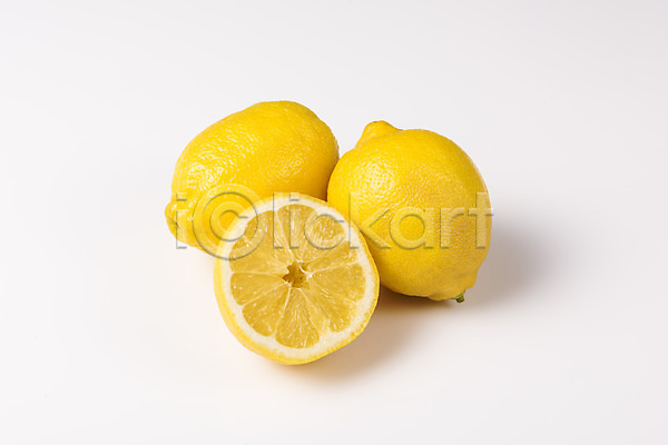 사람없음 JPG 포토 과일 단면 레몬 백그라운드 세개 스튜디오촬영 실내