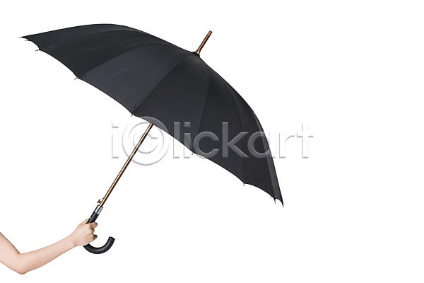 사람없음 신체부위 JPG 포토 검은색 들기 비(날씨) 손 스튜디오촬영 실내 여름(계절) 우산 장마