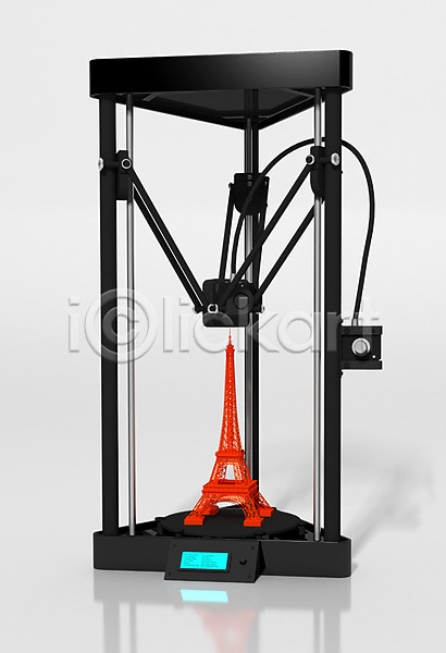 스마트 사람없음 3D PSD 디지털합성 입체 편집이미지 3D프린터 4차산업 기계 에펠탑 인쇄기 편집 합성