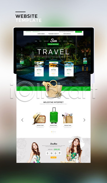 20대 두명 서양인 성인 성인여자만 여자 PSD 사이트템플릿 웹템플릿 템플릿 리조트 야경 여행 여행가방 초록색 캐리어 태블릿 홈페이지 홈페이지시안