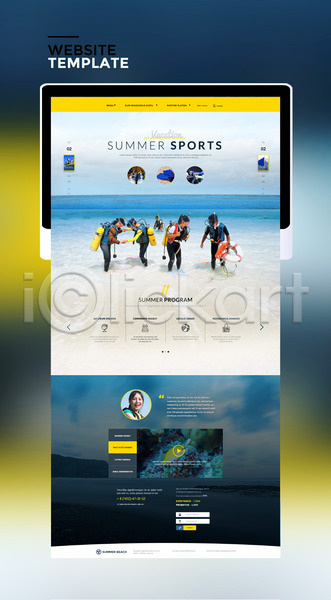 20대 남자 성인 성인만 여러명 여자 한국인 PSD 사이트템플릿 웹템플릿 템플릿 노란색 바다 바캉스 스노클링 여름스포츠 여름휴가 태블릿 홈페이지 홈페이지시안