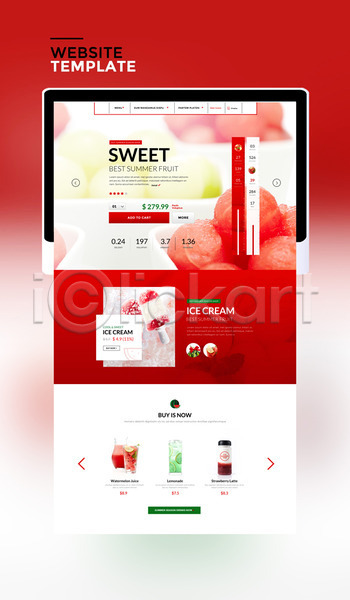 달콤 시원함 사람없음 PSD 사이트템플릿 웹템플릿 템플릿 빨간색 수박 에이드 음료 태블릿 홈페이지 홈페이지시안