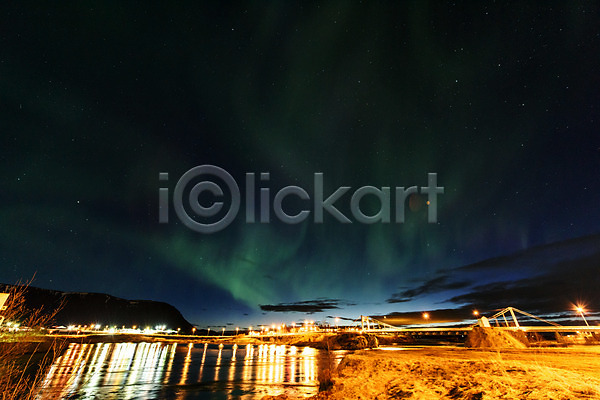 사람없음 JPG 포토 강 다리(건축물) 밤하늘 별 빛 아이슬란드 야간 야경 야외 오로라 유럽 유럽풍경 풍경(경치) 하늘 해외풍경